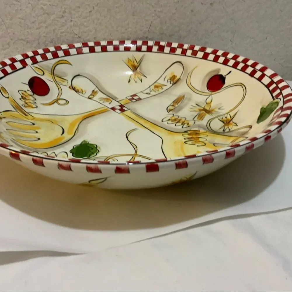 Tabletops Unlimited Italian Garden Pasta Salad Bowl 13